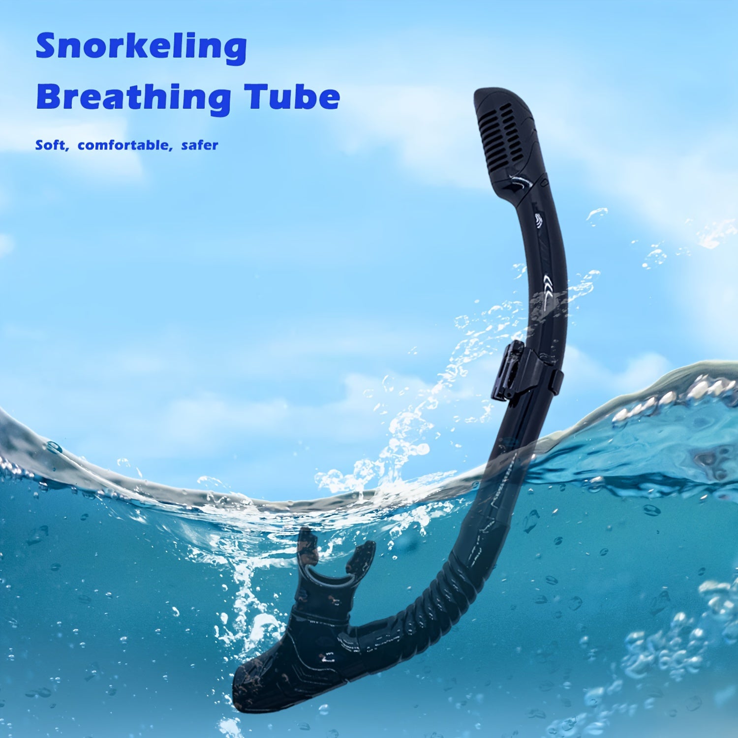 Adults Dry Snorkel with Top Drying Valve & Food Silicone
