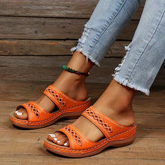 Open Toe Summer Wedge Sandals Arch Support Thick Sole