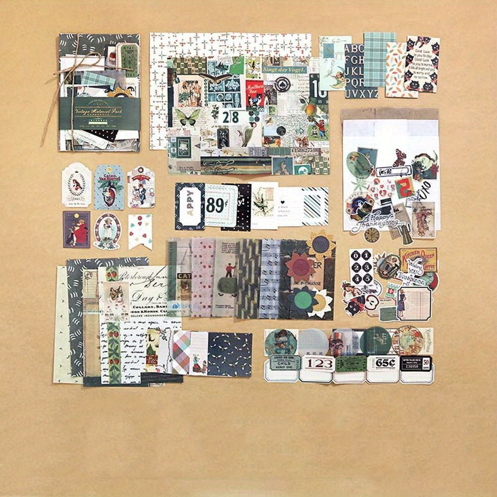 88pcs Retro Scrapbooking Pack for Journals & Diaries