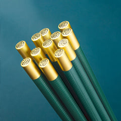 5 Pairs Fiberglass Non Slip Chopsticks Dark Green