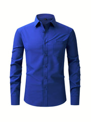 Men's Classic Button Up Shirt for Spring/Fall Business Occasion