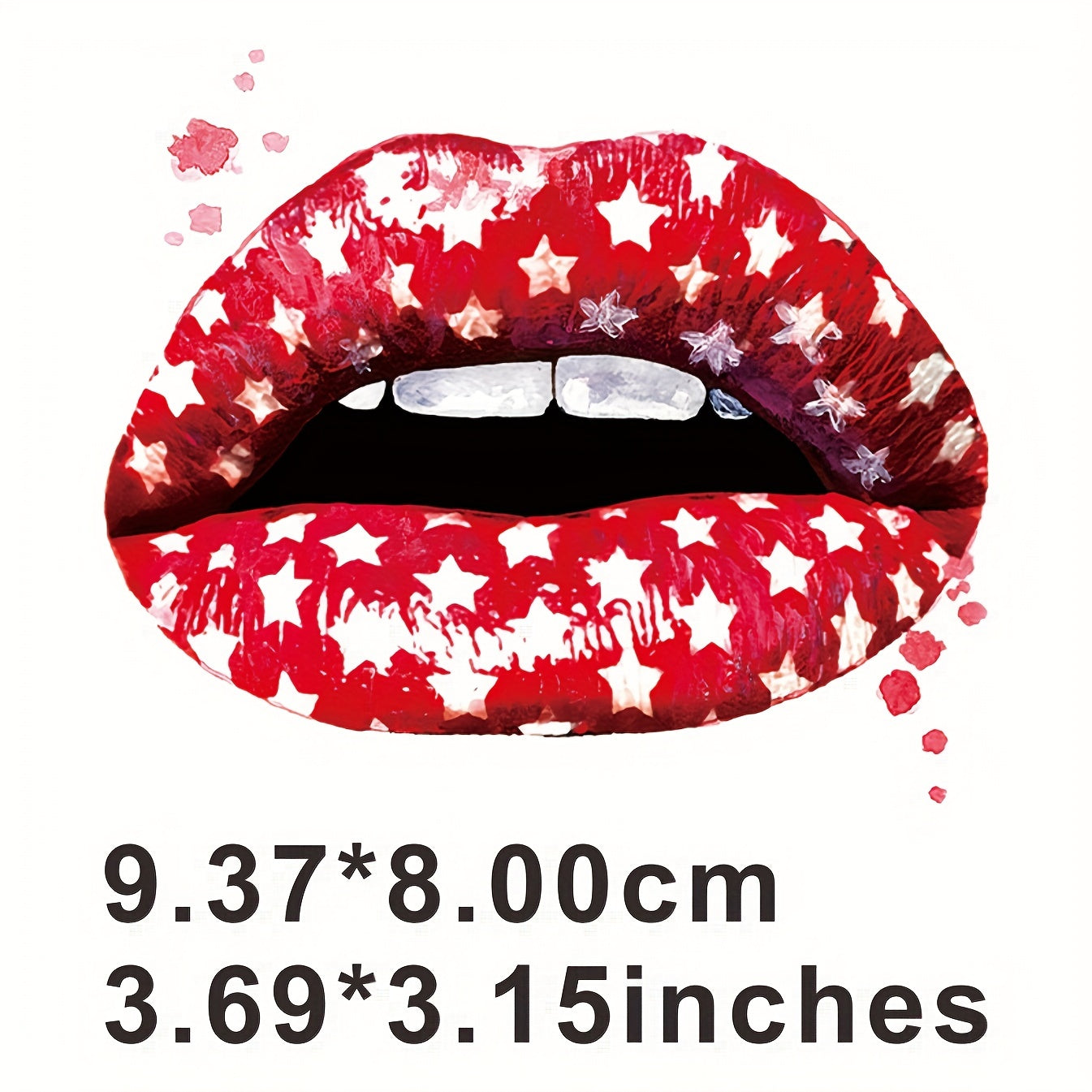 Star Pattern Lip Heat Transfer Sticker Hot Stamping Iron On DIY