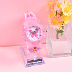 Girls' 3D Printed Silicone Strap Butterfly Kids Watch