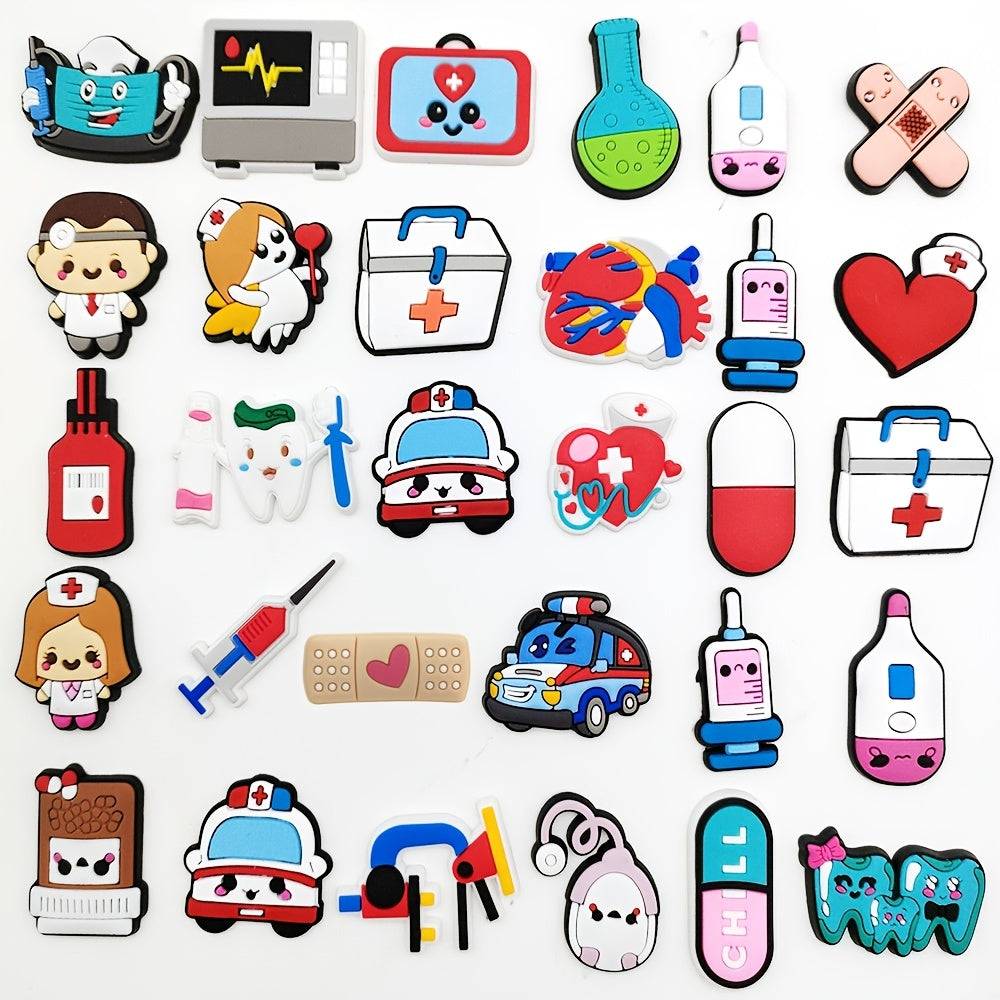 30pcs Cartoon Medical Care Shoe Flower Shoe Jewelry Decoration