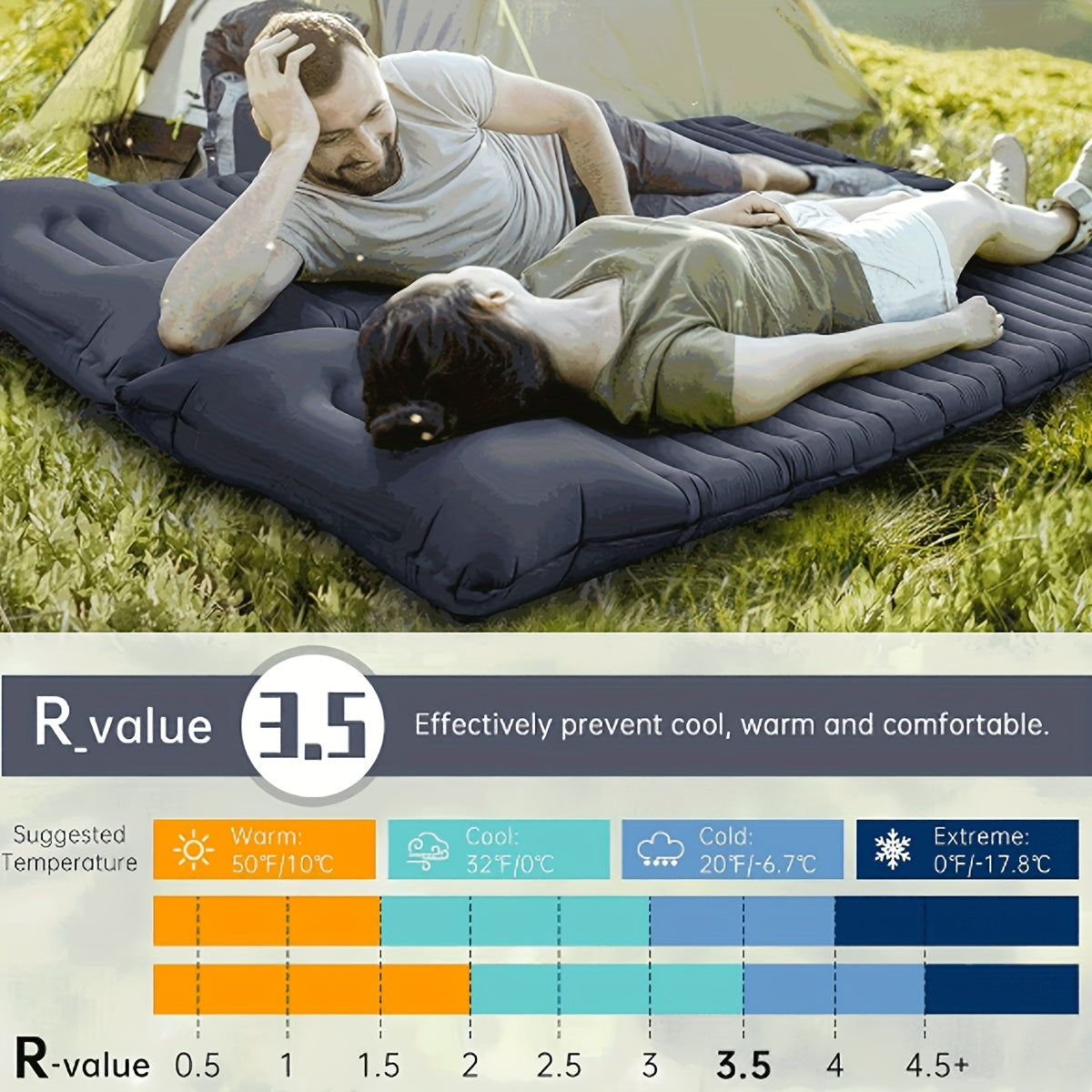 Ultralight Waterproof Sleeping Pad w/ Pillow & Inflatable Bag