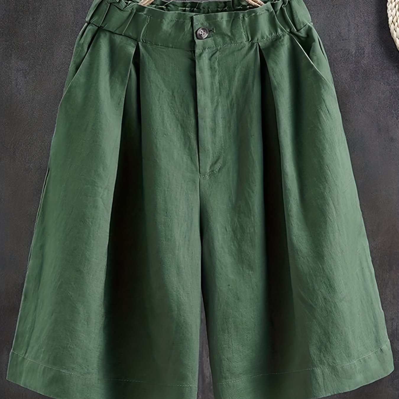 Women's Plus Solid Wide Leg Shorts