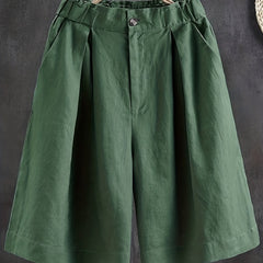 Women's Plus Solid Wide Leg Shorts