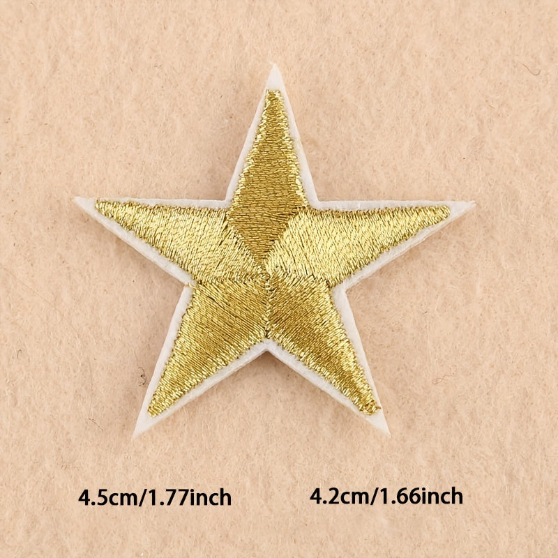 4pcs Pentagram Embroidered Patch Iron On Sticker For Clothing Jacket Pants