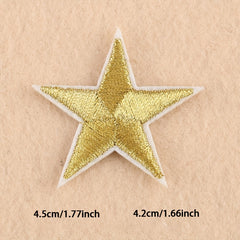 4pcs Pentagram Embroidered Patch Iron On Sticker For Clothing Jacket Pants