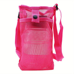 Mesh Bottle Carrier Bag Adjustable Shoulder Strap