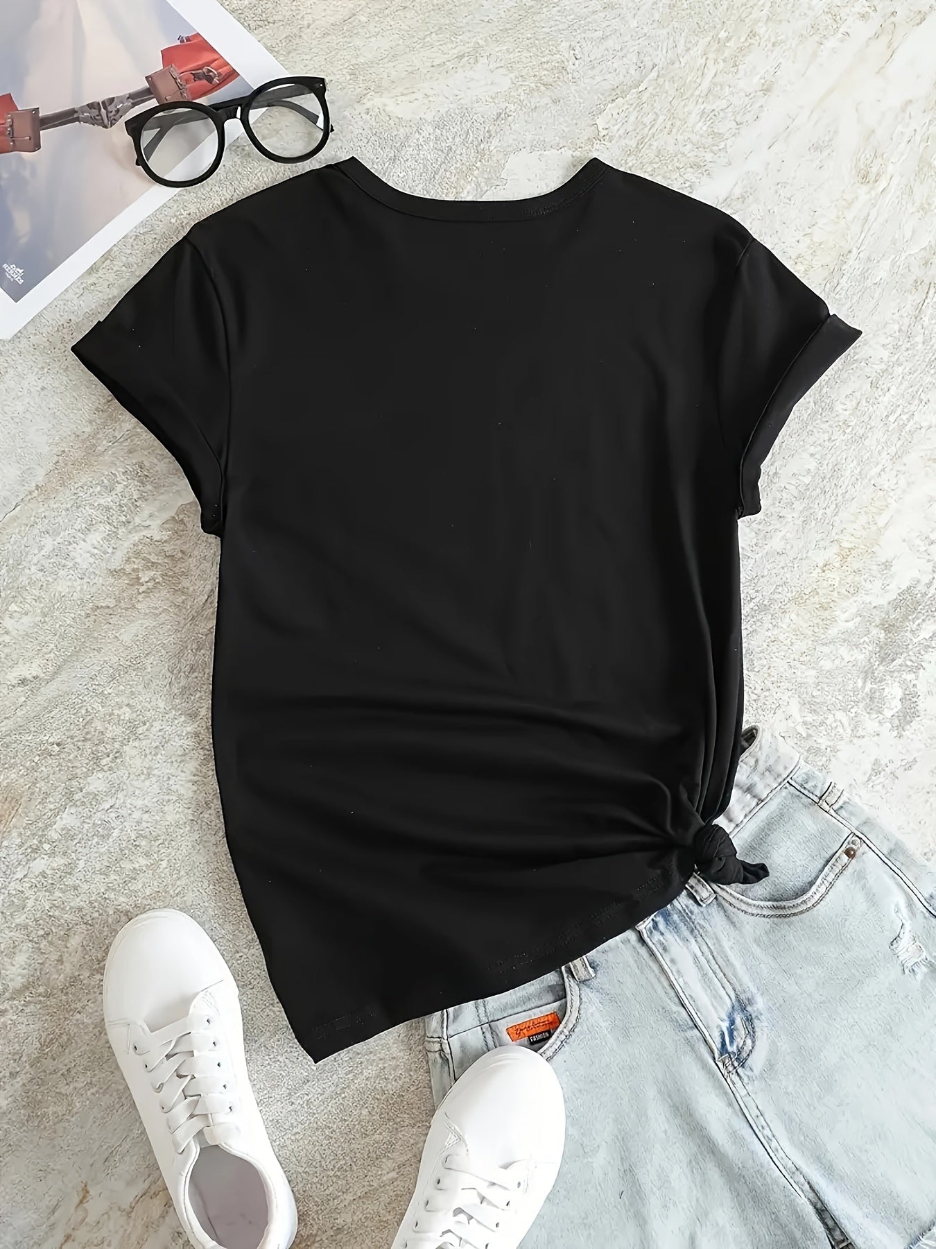 Letter Graphic Sports Round Neck T shirt Short Sleejsonv Workout Casual Tops