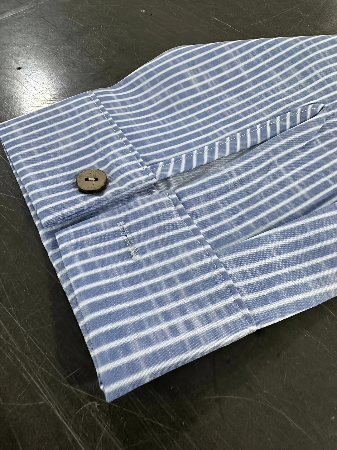  Striped Button Up Long Sleeve Tunic Shirt Top