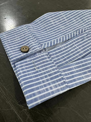  Striped Button Up Long Sleeve Tunic Shirt Top