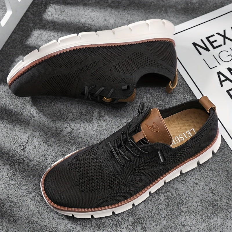Men's Woven Walking Shoes Lightweight Business Outdoor Casual Shoes