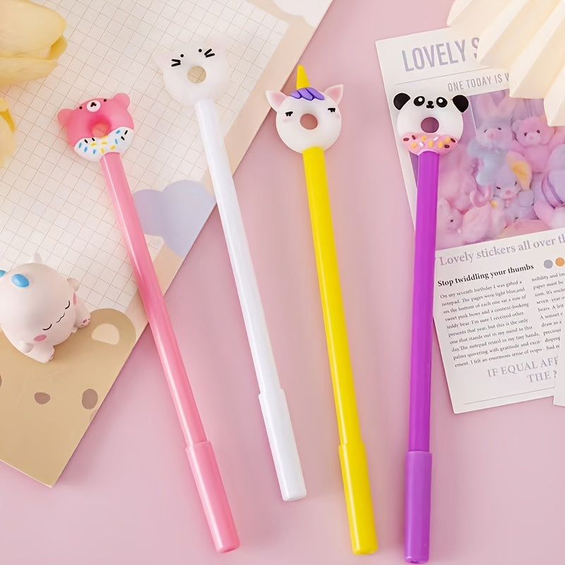 4pcs 0.5mm Cartoon Silicone Gel Pen Student Stationery Office Supplies