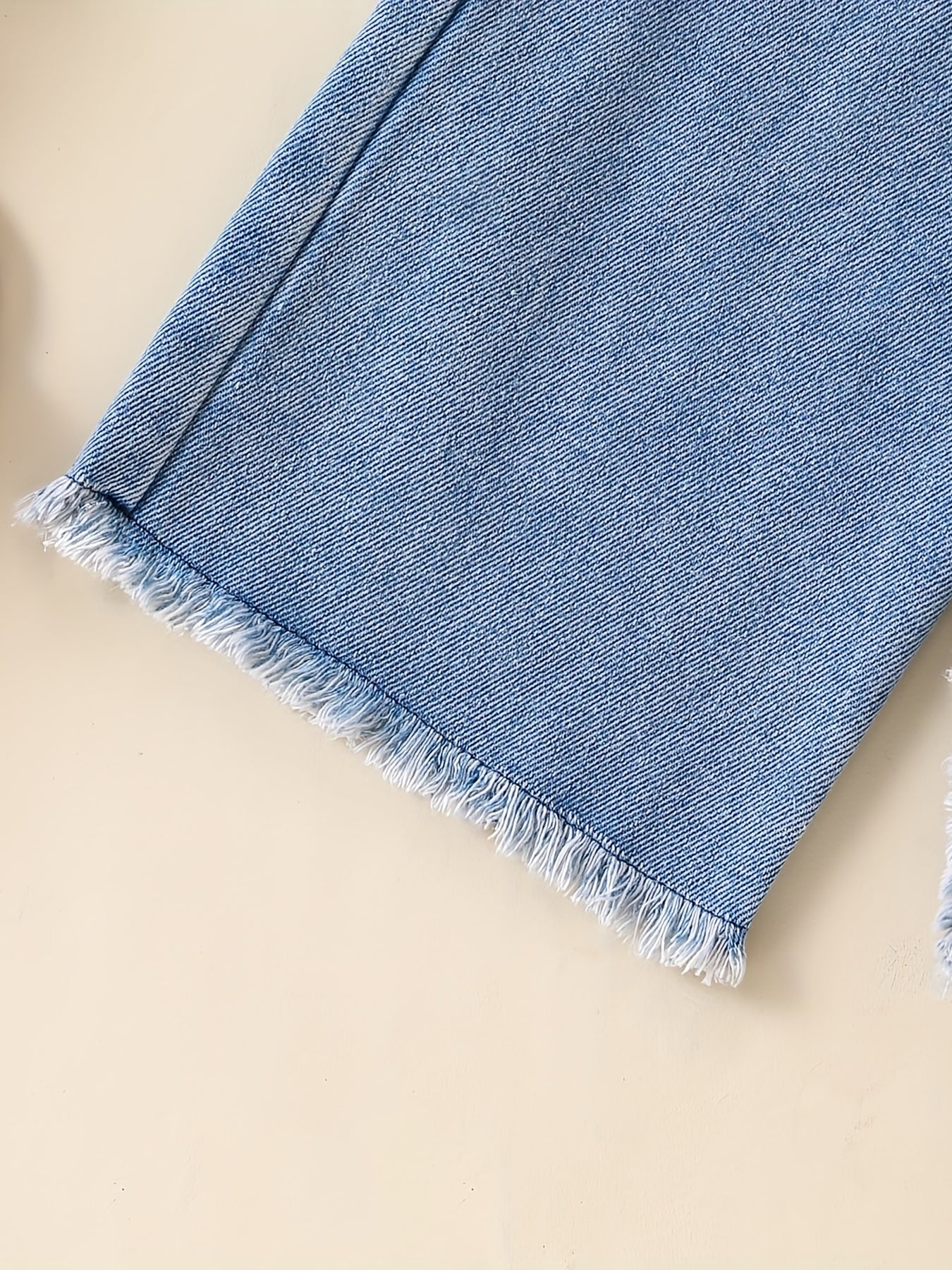 2pcs Baby Girls Bowknot Denim Camisole Top & Pants Set