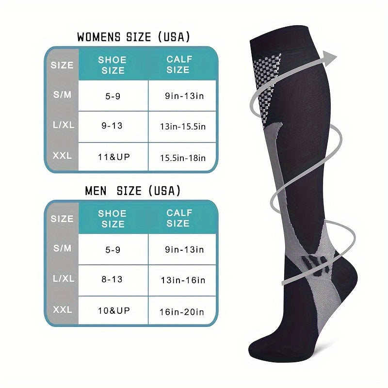 4 Pairs Compression Socks Men's Mid Tube Socks for Outdoor Sports