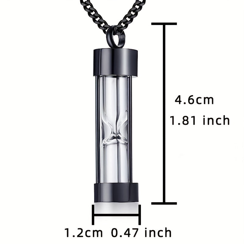Stainless Steel Hourglass Cremation Necklace for Ashes