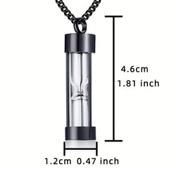 Stainless Steel Hourglass Cremation Necklace for Ashes