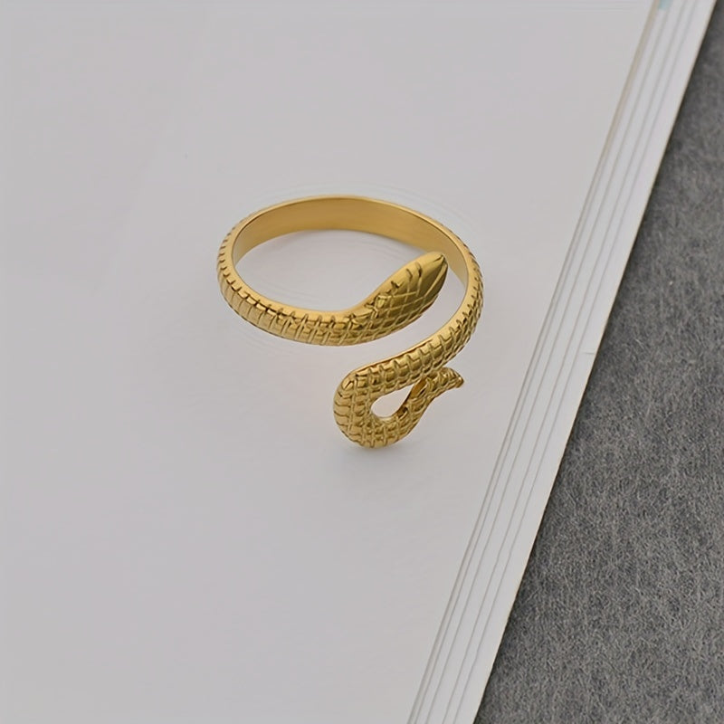 Stainless Steel Snake Couple Ring Open Finger Ring for Men