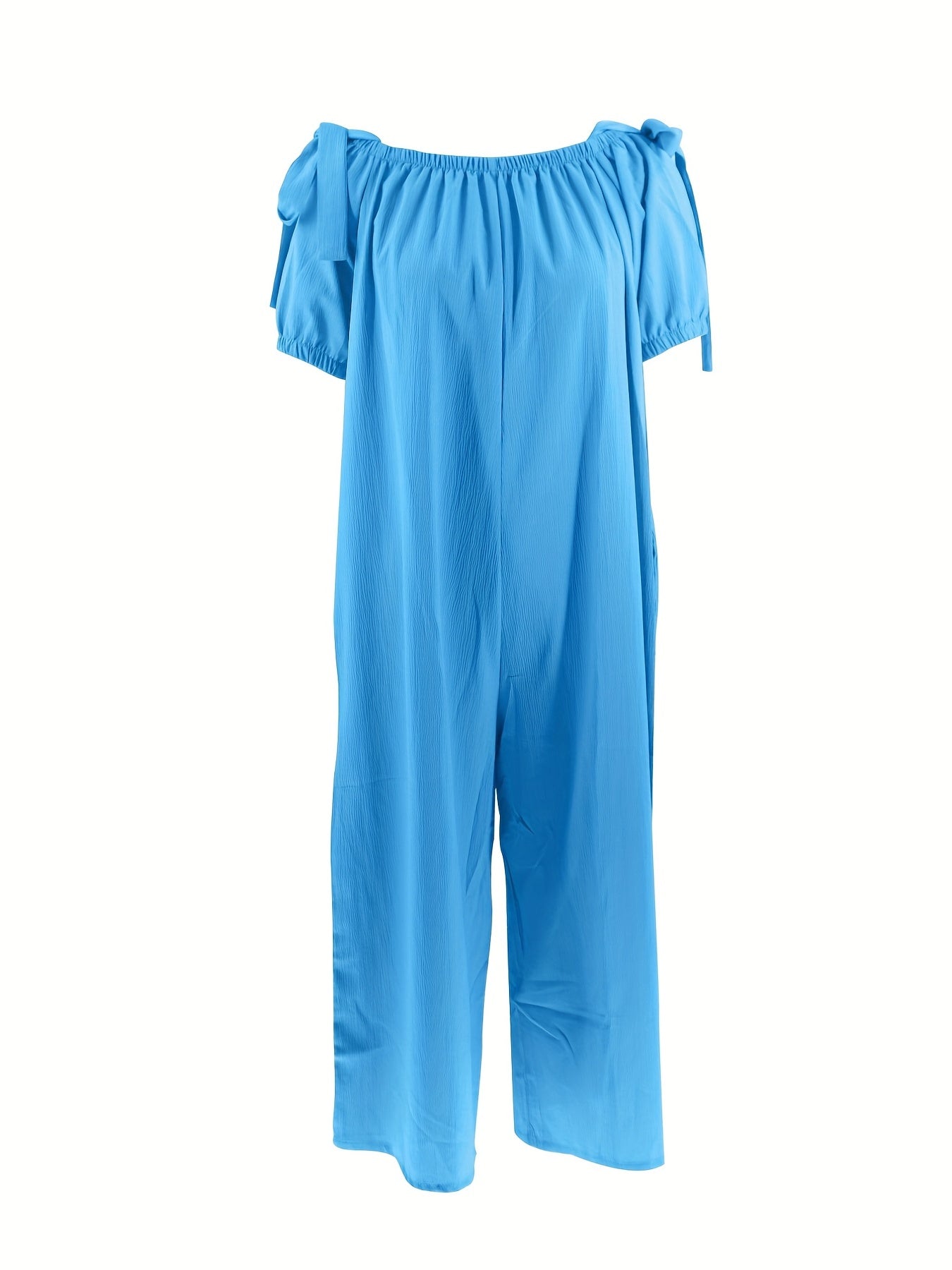 Off Shoulder Wide Leg Jumpsuit Casual Loose Solid Jumpsuit