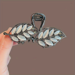 Opal Hair Claw Headwear for Women Leaf Shape Hair Clip