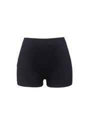 Tag & Letter Print Skinny Shorts for Women