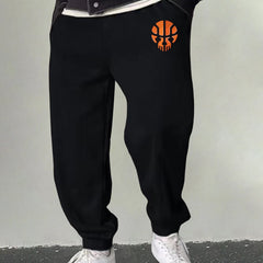 Men's Basketball Skull Graphic Sweatpants Loose Joggers