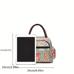 Cartoon Pattern Satchel Bag Zipper Lunch Bag for Work