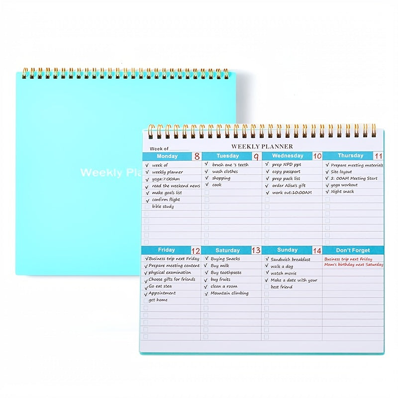 1pc Weekly Daily Calendar Planner Notepad Journal For School Office