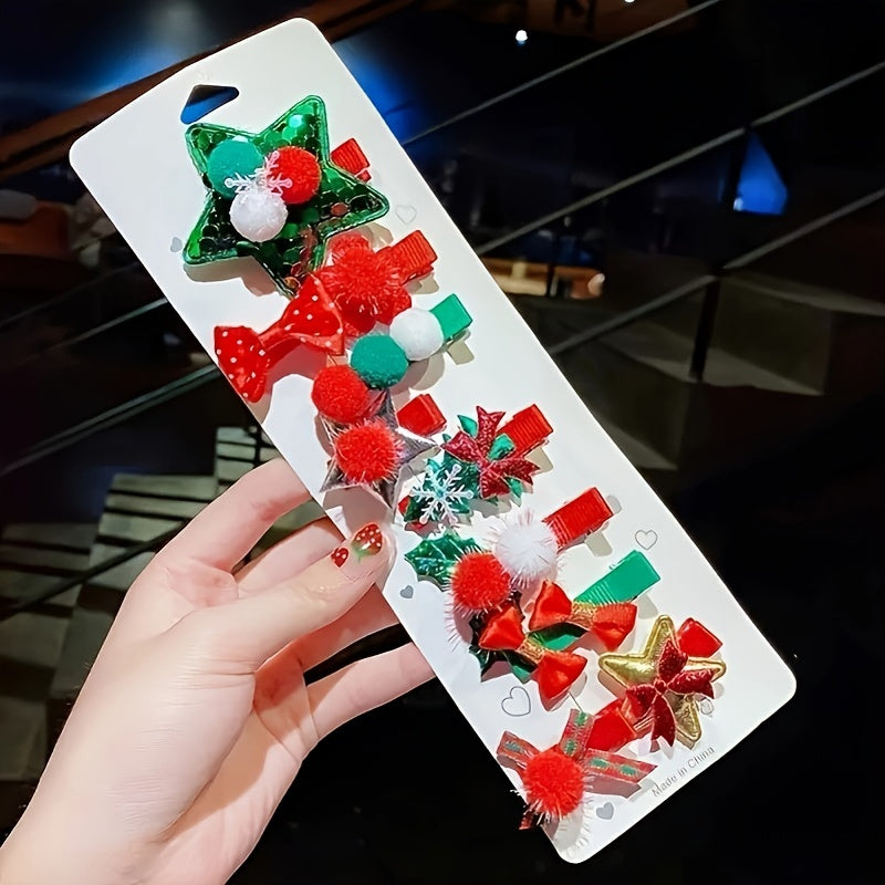 10pcs Christmas Hair Clip Decorative Hair Accessories for Girls