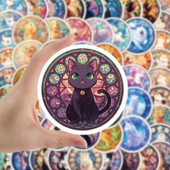 80pcs Cat & Dog Stickers Waterproof Self-Adhesive Decals