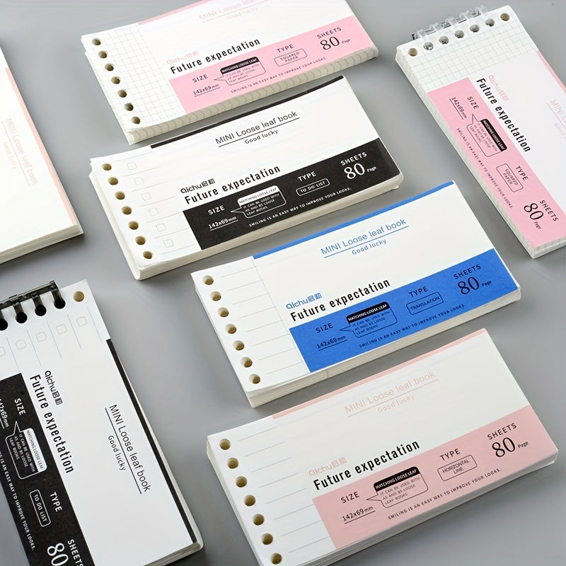 5-Hole Loose Leaf Paper Refill Memo Pad Clip Notebook