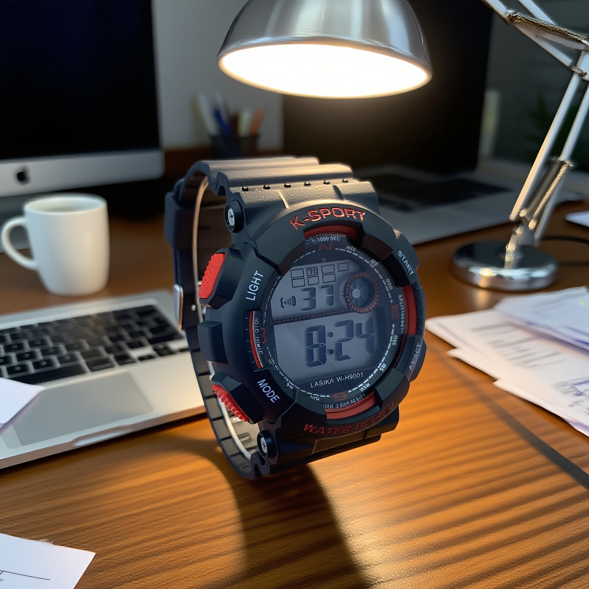 Youth Waterproof Sports Watch Timer Alarm Clock Luminous Dial