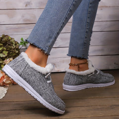 Plush Fur Fleece Lined Flat Skate Shoes