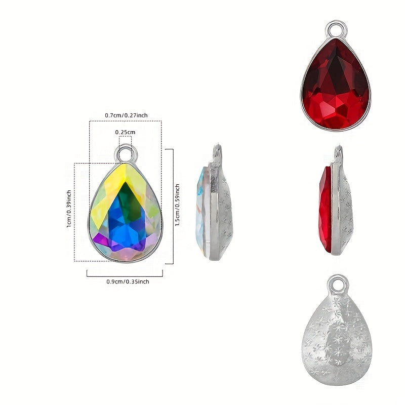 10pcs Charm Crystal Pendant for DIY Jewelry Earrings Bangle Necklace
