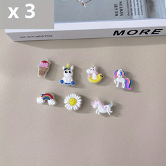 21pcs Luminous Rainbow & Unicorn Shoe Decoration Charms