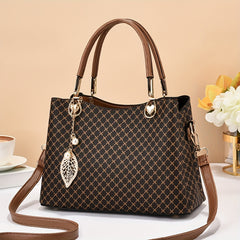Vintage Pattern Handbag Classic Shoulder Work Bag Women's All Match Satchel Bag