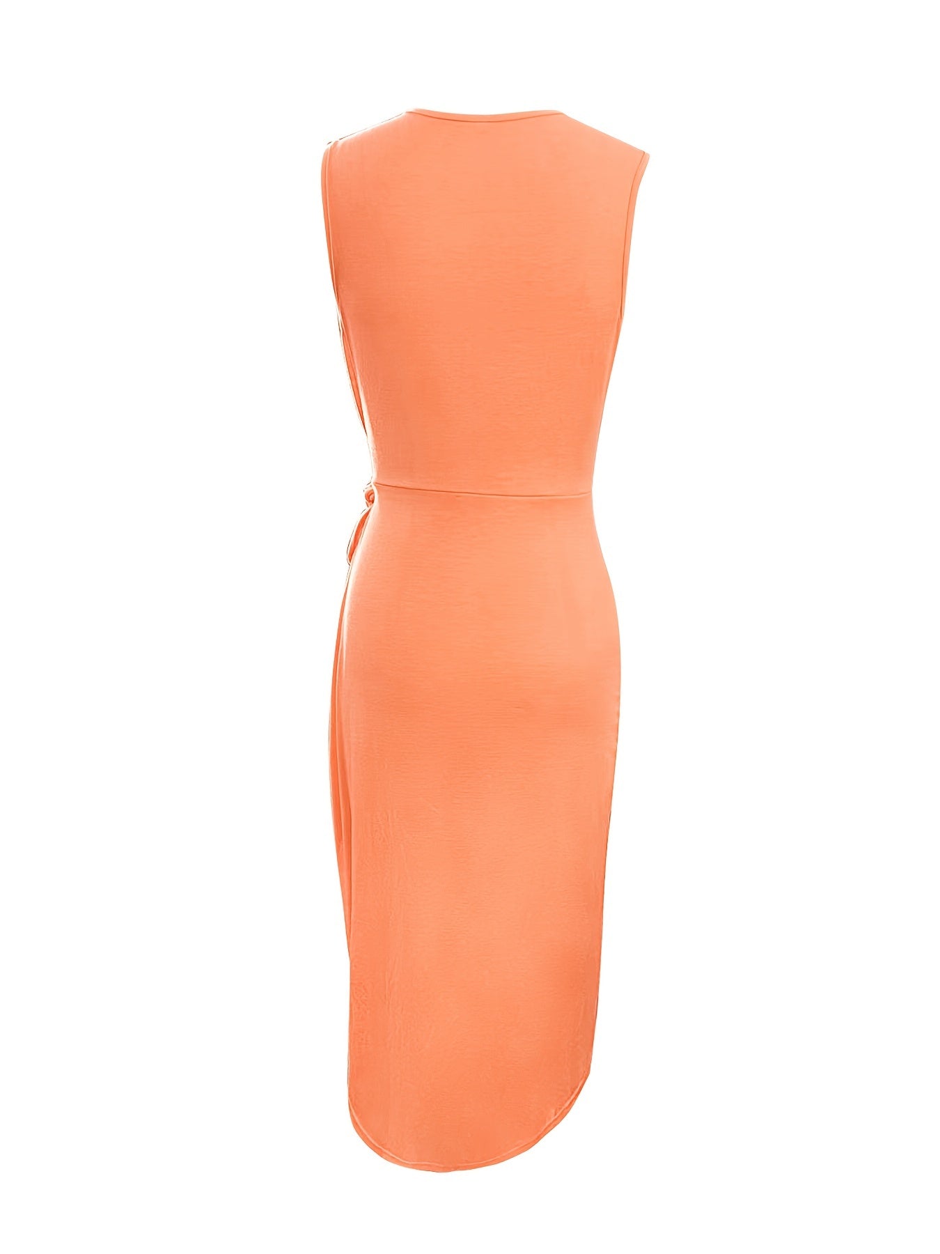 Knotted Solid Bodycon Midi Dress Women's Clothing