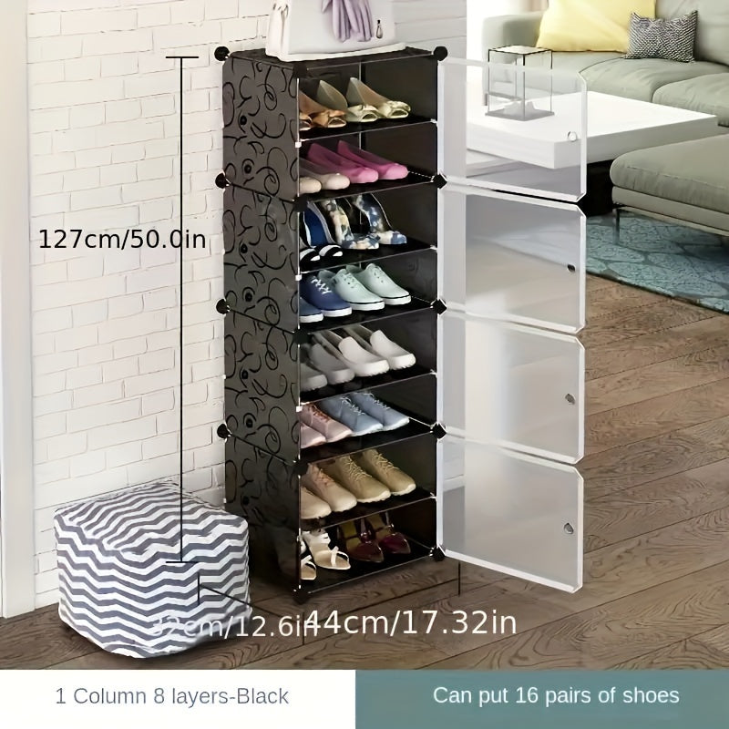 Vertical Shoe Rack with Door, Entryway Shoe Storage Cabinet