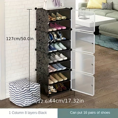 Vertical Shoe Rack with Door, Entryway Shoe Storage Cabinet