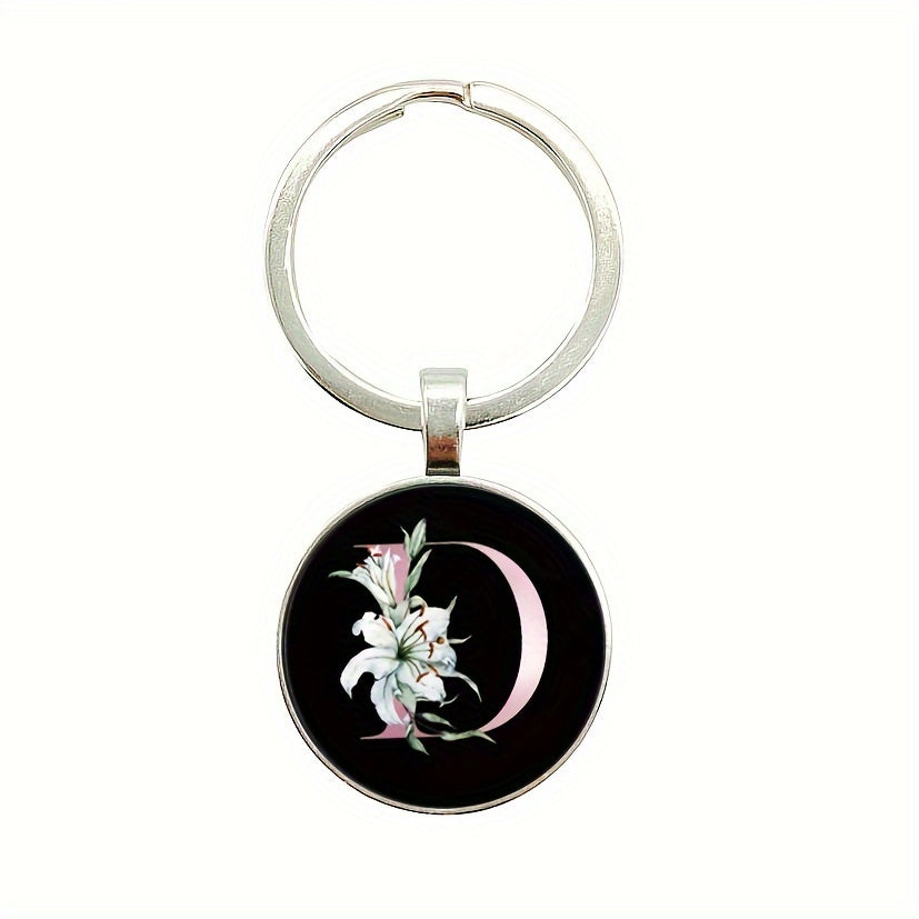 5pcs Initial Letter Pattern Keychain Gift For Family Pendant Keychain