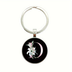 5pcs Initial Letter Pattern Keychain Gift For Family Pendant Keychain