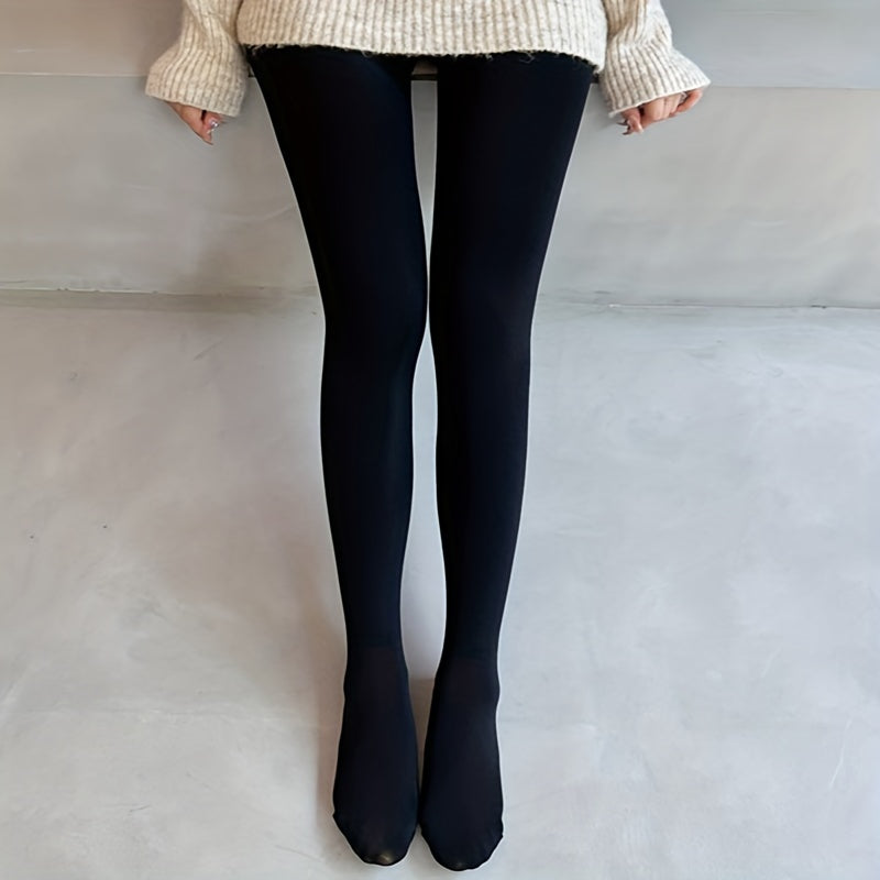2 Pack Solid Opaque High Waist Thermal Leggings Women's Stockings