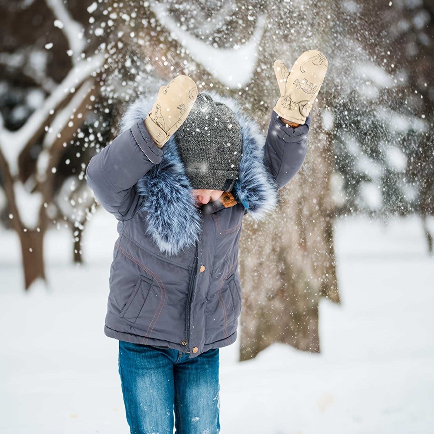 Waterproof Baby Mittens Winter Snow Gloves Boys Girls