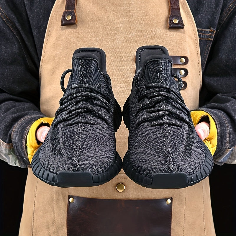Men's Breathable Lace Up Knitted Sneakers Casual Outdoor Walking Shoes