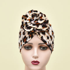 Leopard Print Bandana Cap for Women Girls
