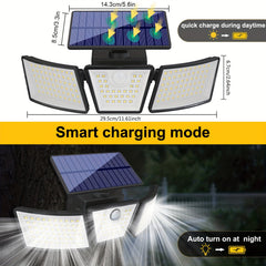 Outdoor Solar Wall Lights 3000LM Motion Sensor Waterproof Rotatable