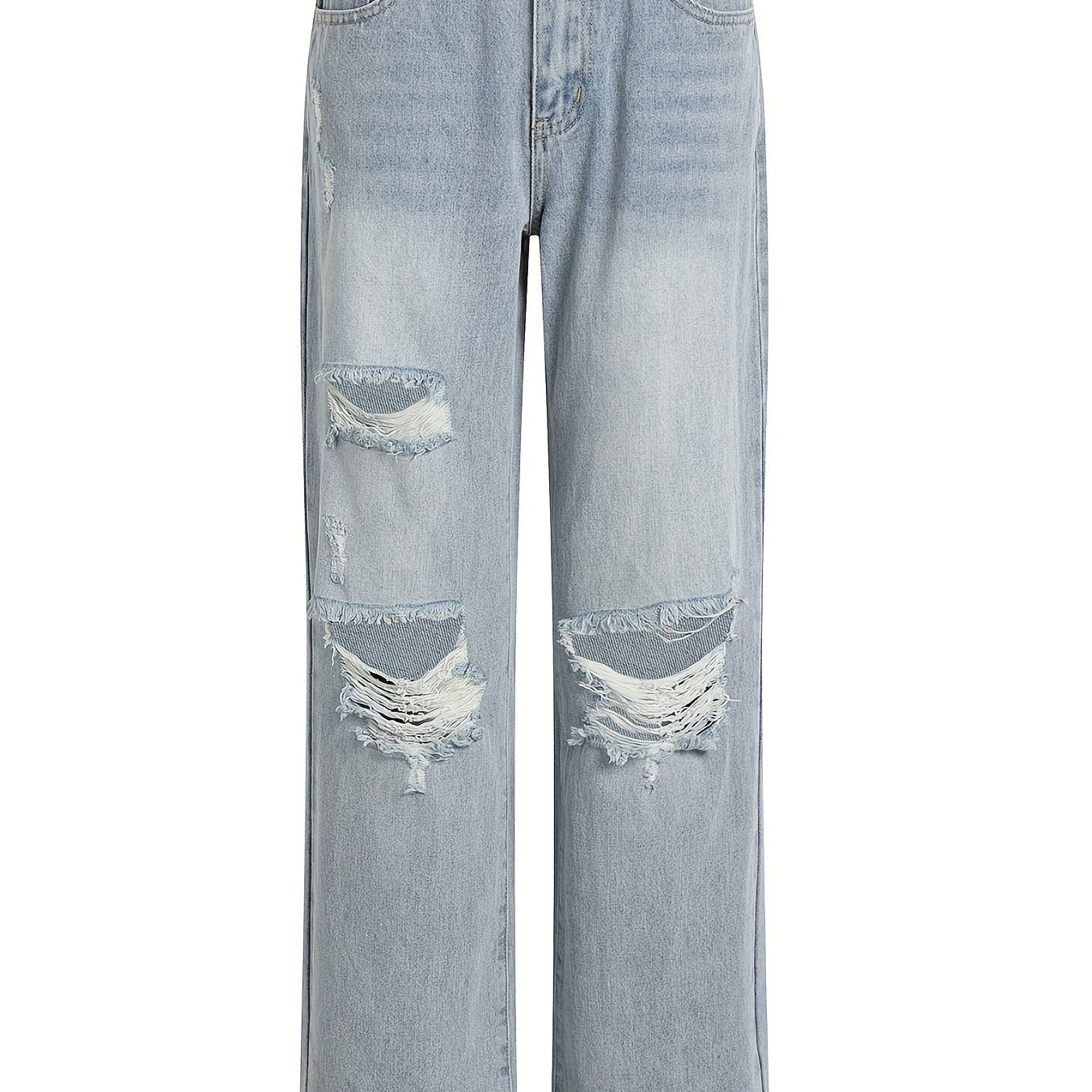  Women's Ripped Straight Leg Jeans