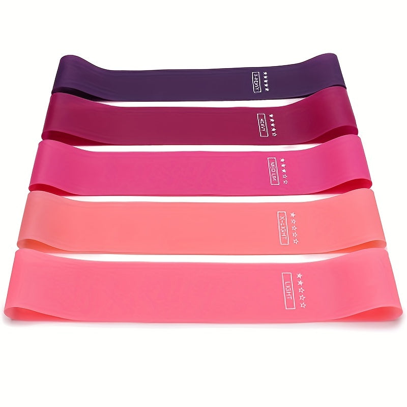 5 Piece Yoga Resistance Band Set for Leg, Hip, Thigh Toning